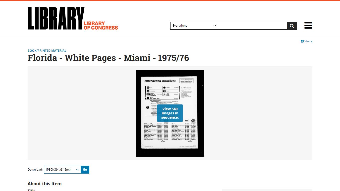 Florida - White Pages - Miami - 1975/76 | Library of Congress